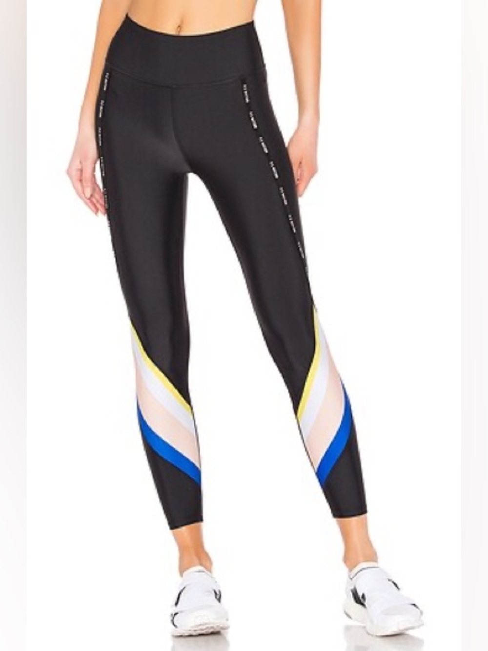 P.E Nation Sprint Vision High-Rise Colorblock Leggings | Black Multi | Size Smal